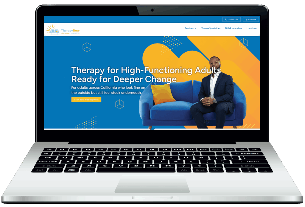 TherapyNow website on laptop